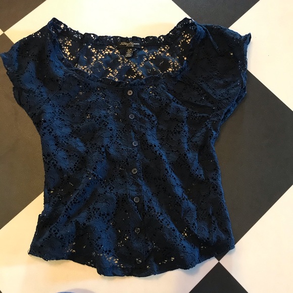 Streetwear Society Tops - Streetwear Society Blue Lace Top